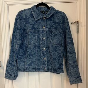 Chico's Blue Floral Jean Jacket
